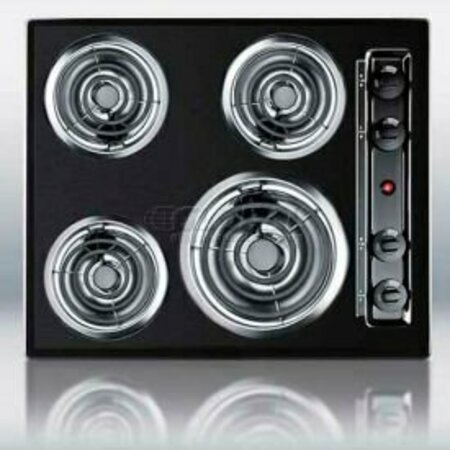 SUMMIT APPLIANCE DIV. Summit-24"W 220V Electric Cooktop, Black Porcelain Finish TEL03